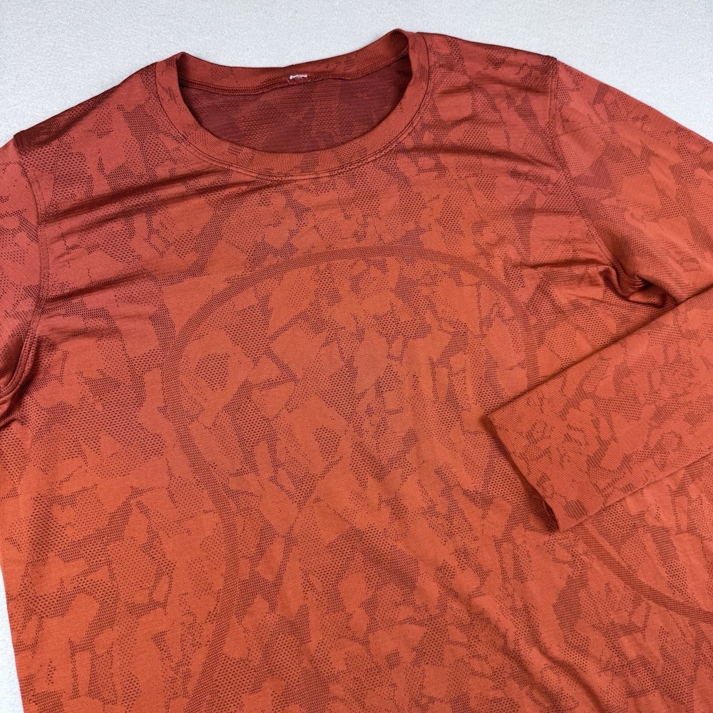 Lululemon Swiftly Relaxed T-Shirt Women 8 Orange Long Sleeve Performance Gym